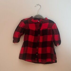 Old Navy Red & Black Buffalo Plaid Infant Dress Size 3-6M